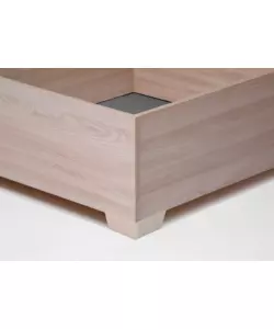 LETTO MATRIMONIALE CONTENITORE CON PIEDINI "HI BOX" OLMO NATURALE 160X190 CM
